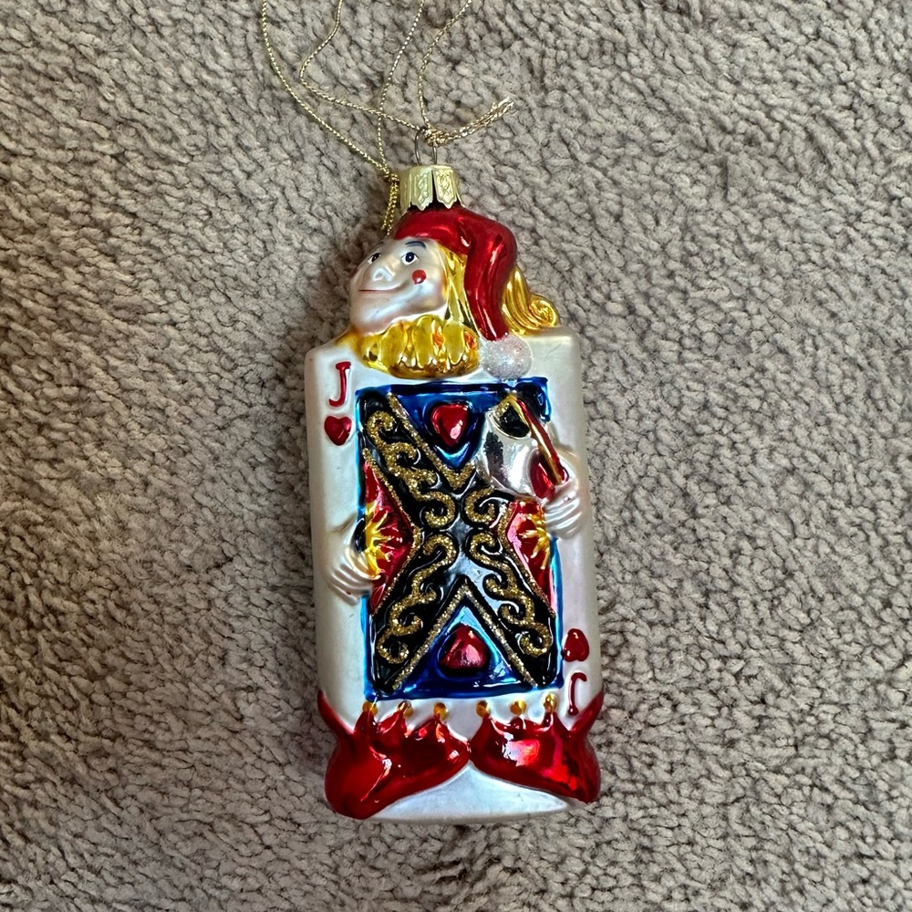 Ceramic JACK Poker Card Ornament
